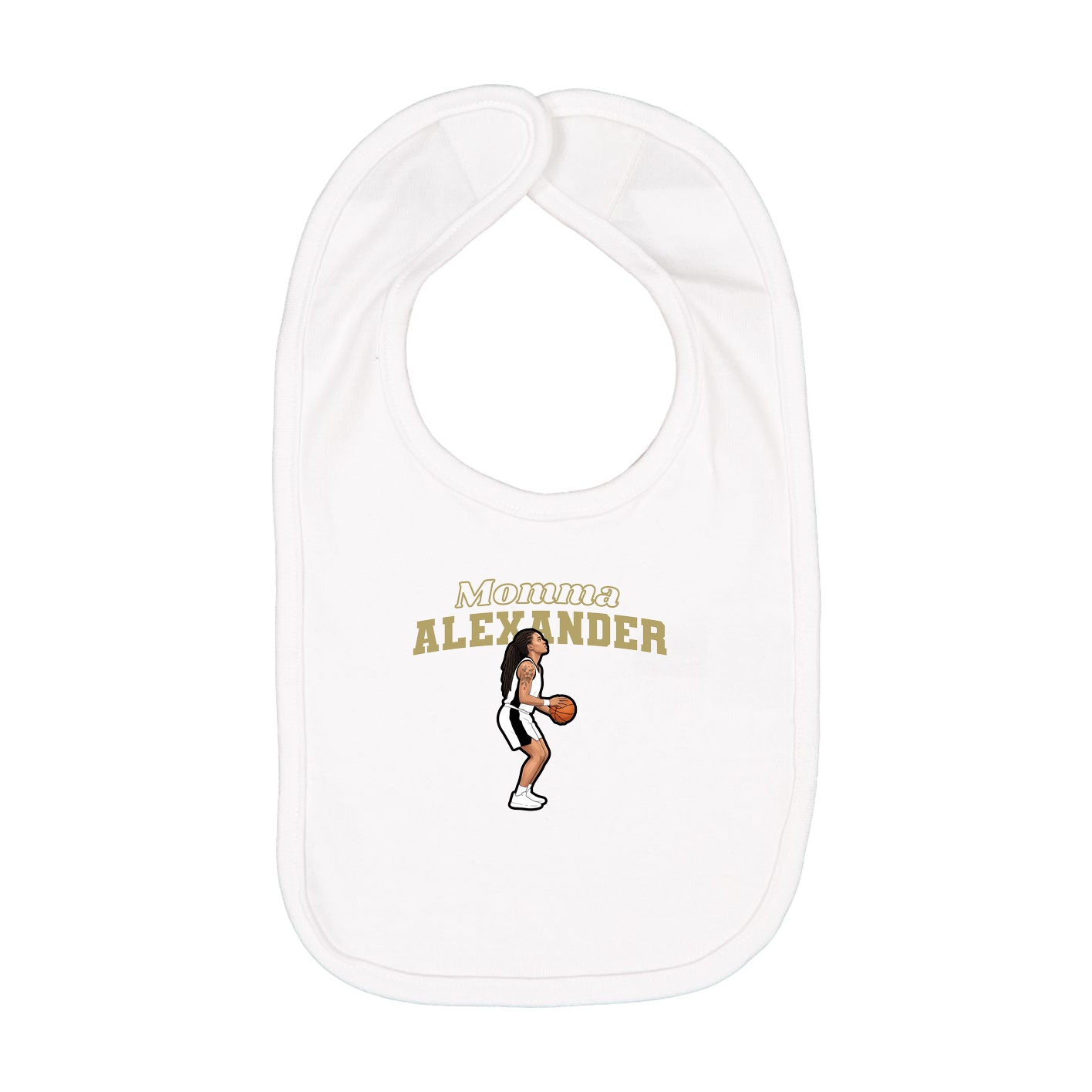 Infant Bib — Mothers Day Block in White