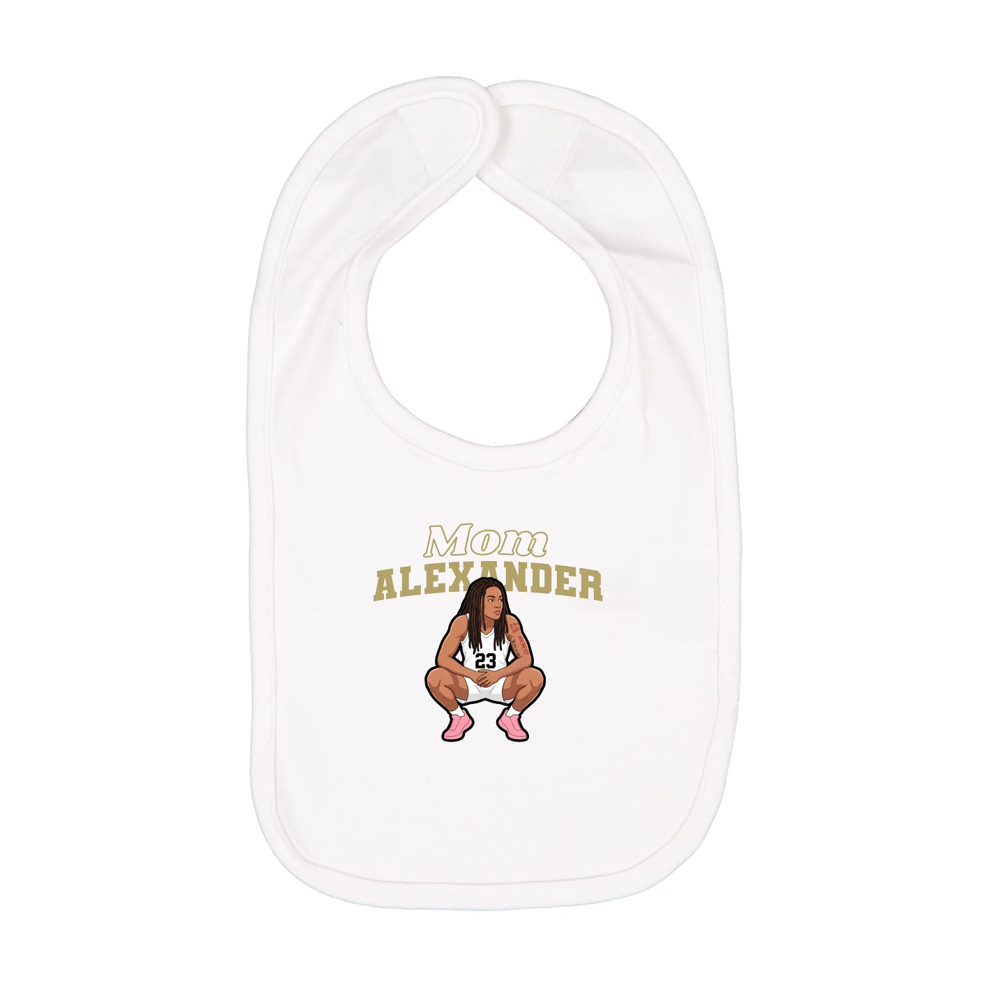 Infant Bib — Mothers Day Block in White