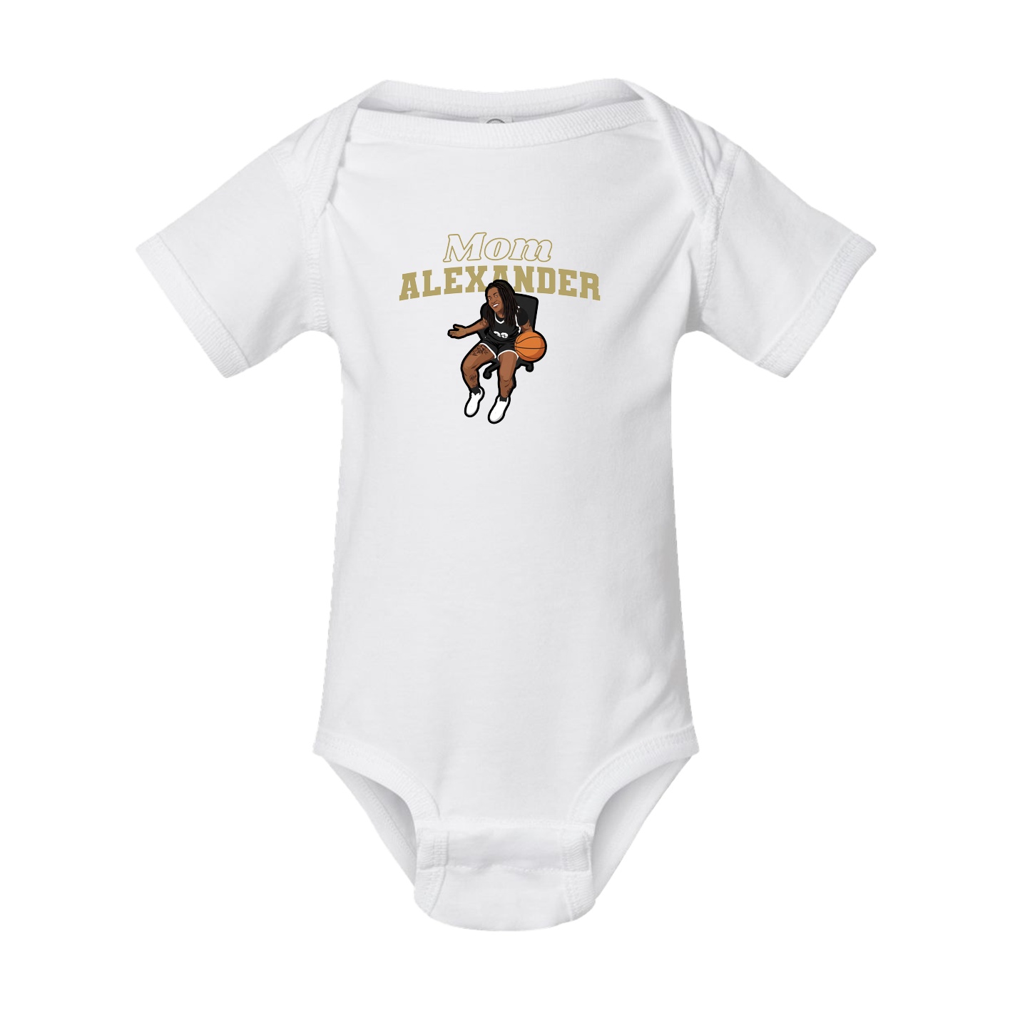 Baby Onesie — Mothers Day Block in White