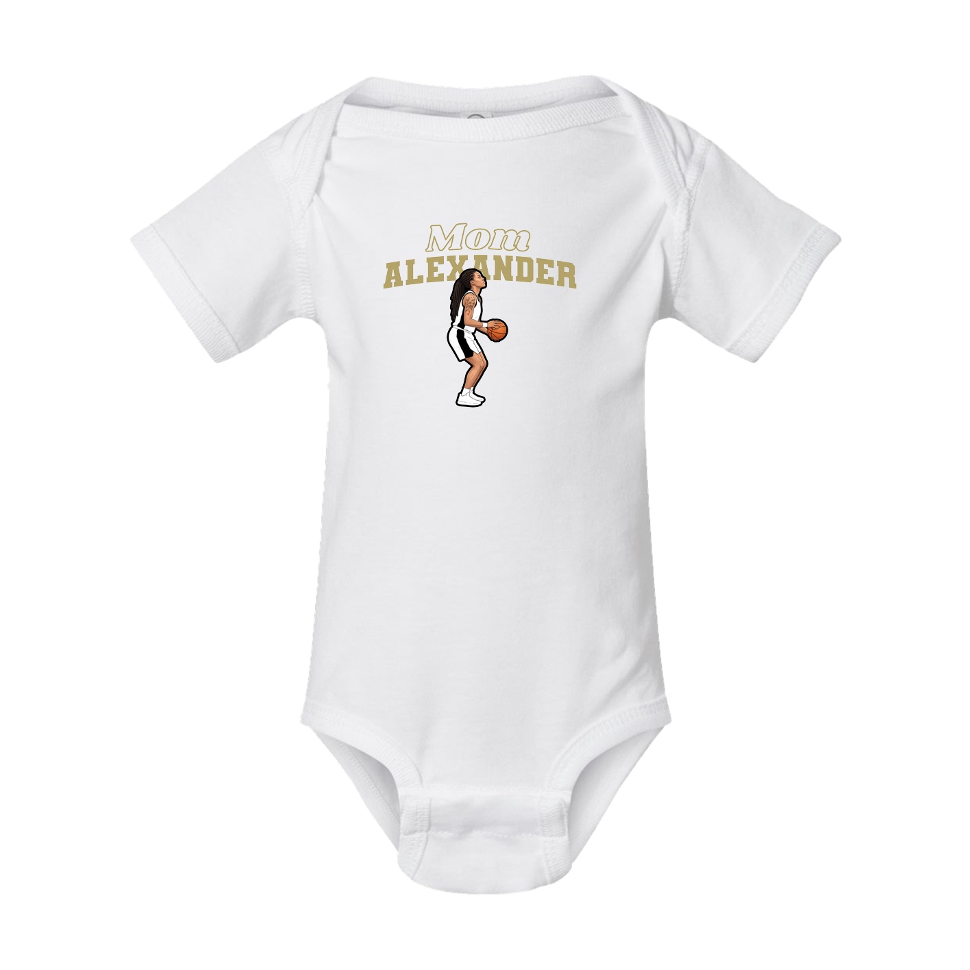 Baby Onesie — Mothers Day Block in White