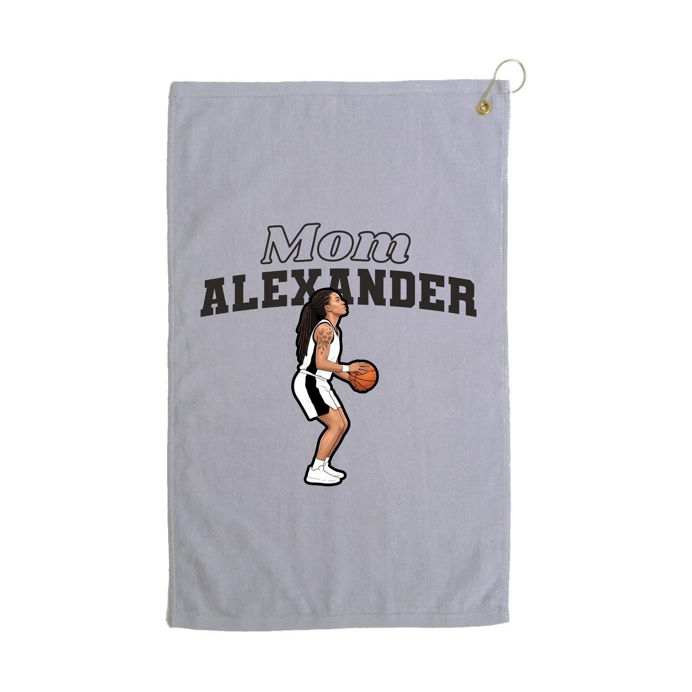 Golf Towel — Mothers Day Block in Grey