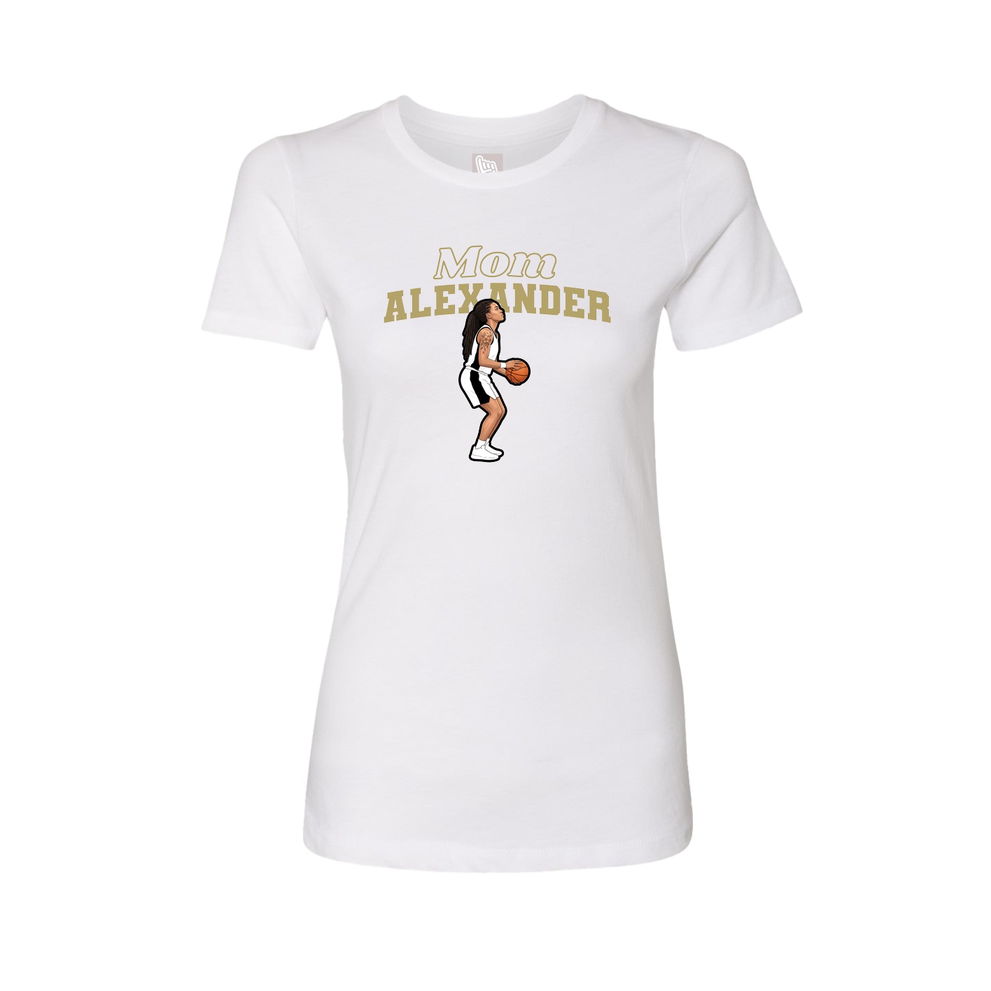 Womens Tee — Mothers Day Block in White