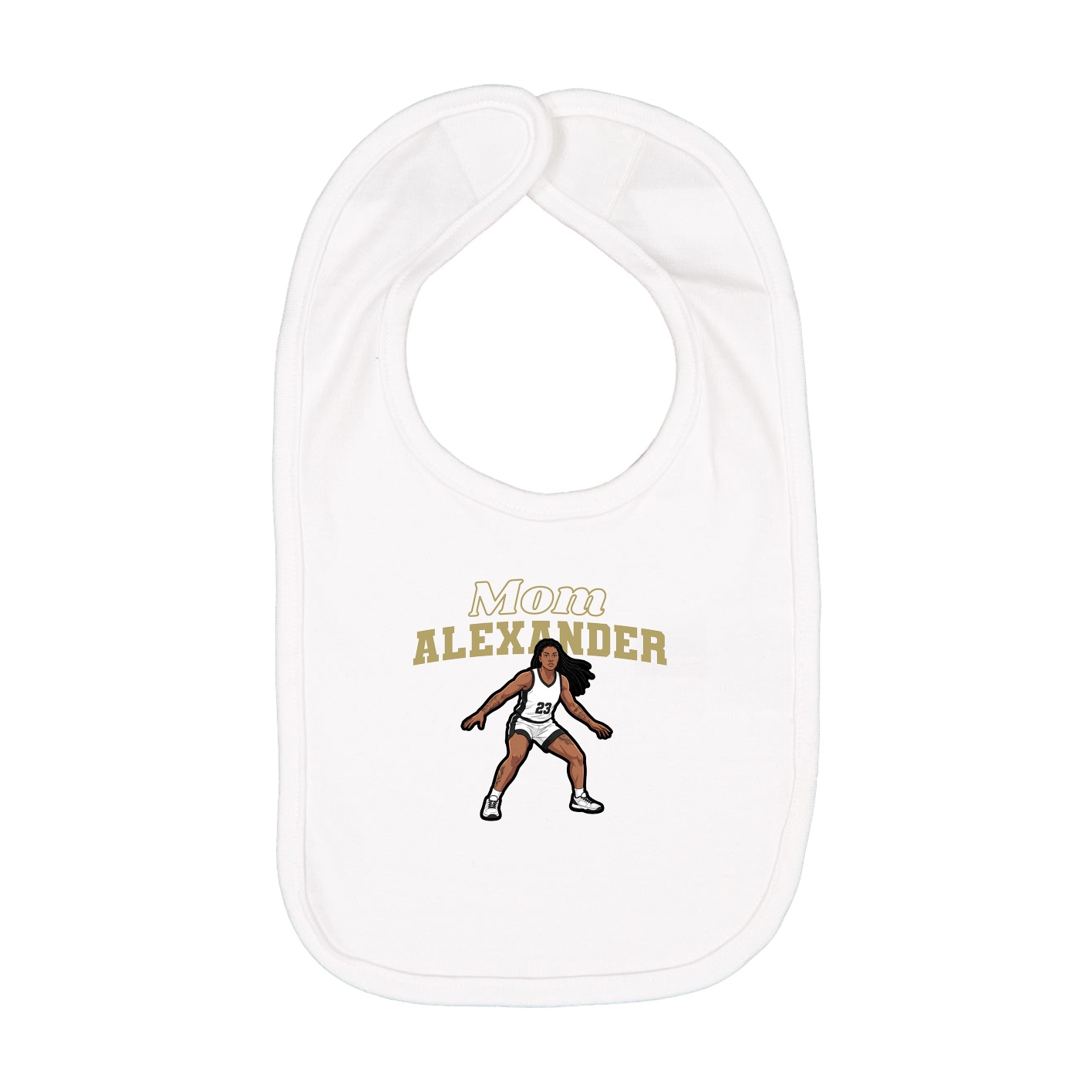 Infant Bib — Mothers Day Block in White