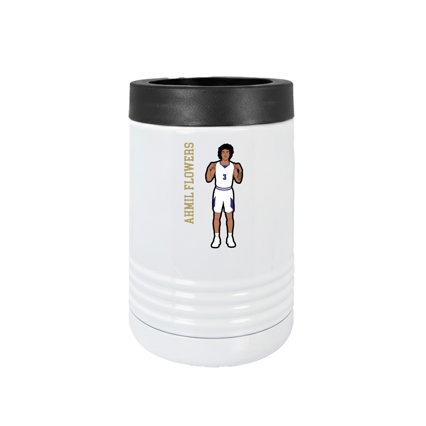 Beverage Holder — Name Vertical in White