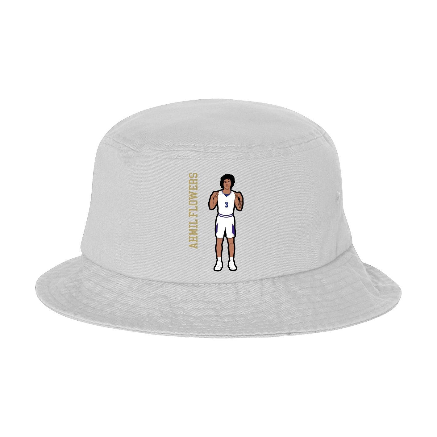 Bucket Cap — Name Vertical in White