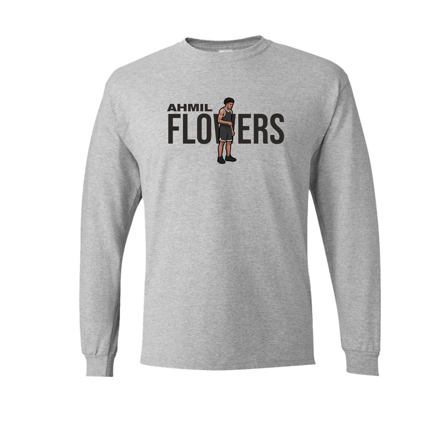 Long Sleeve Tee — Player Name in Grey