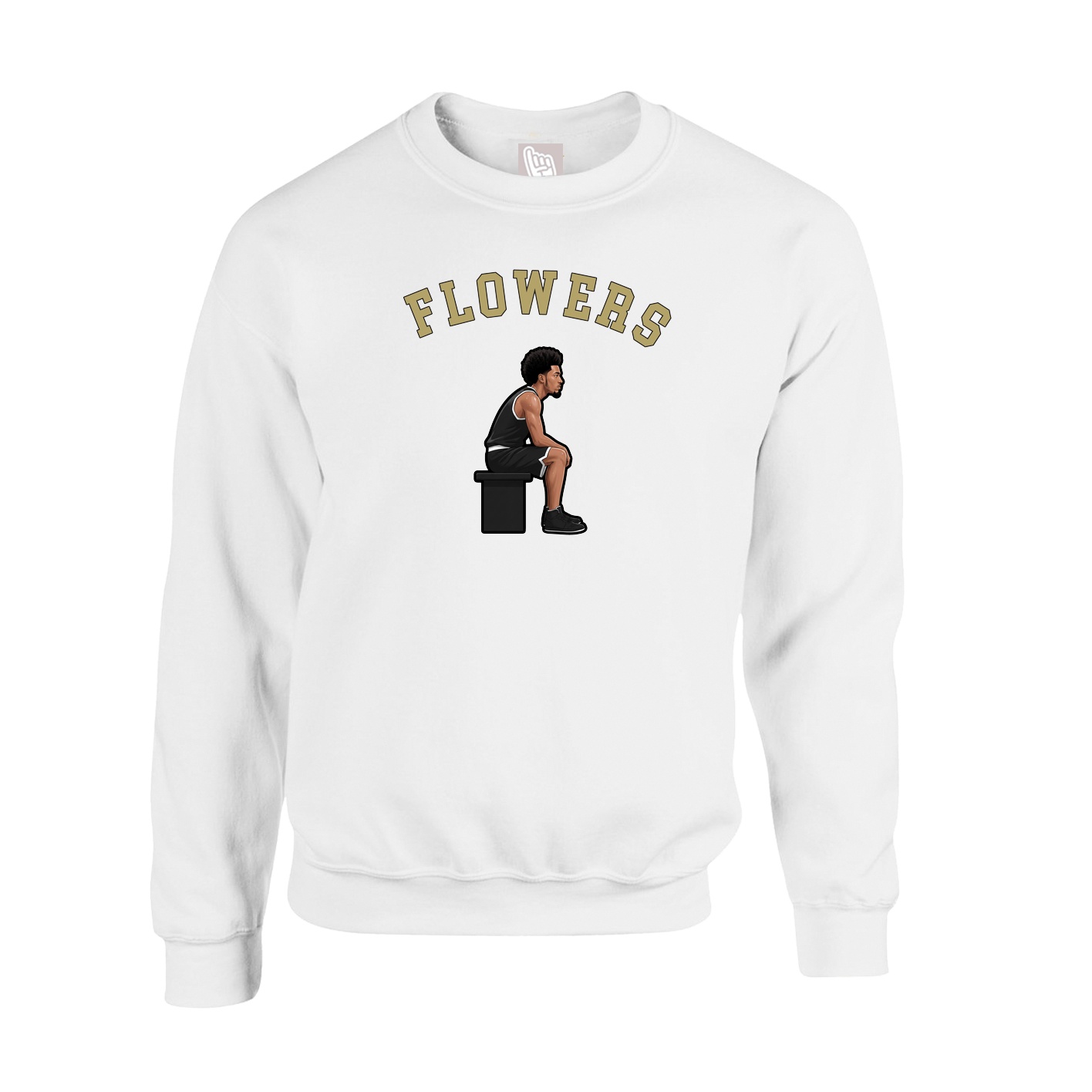 Fleece Crew — Shirsey Arch in White