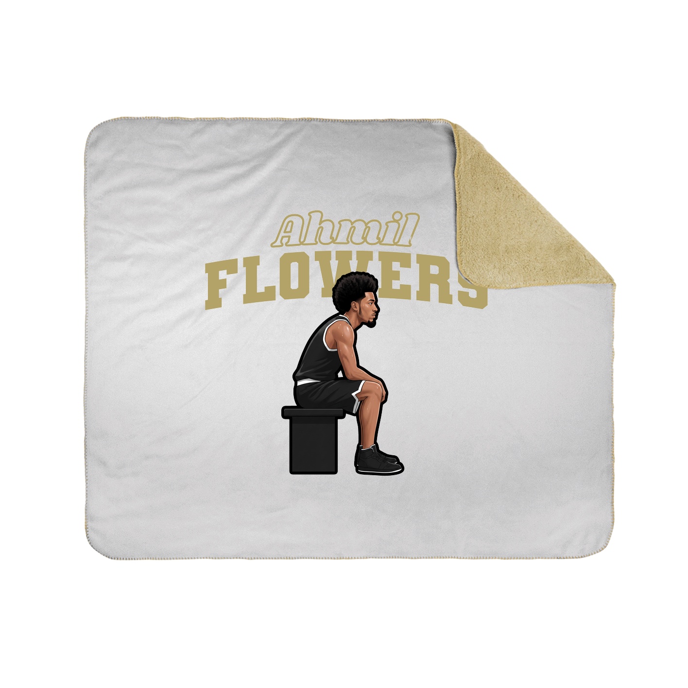 Throw Blanket — Name Arch in White