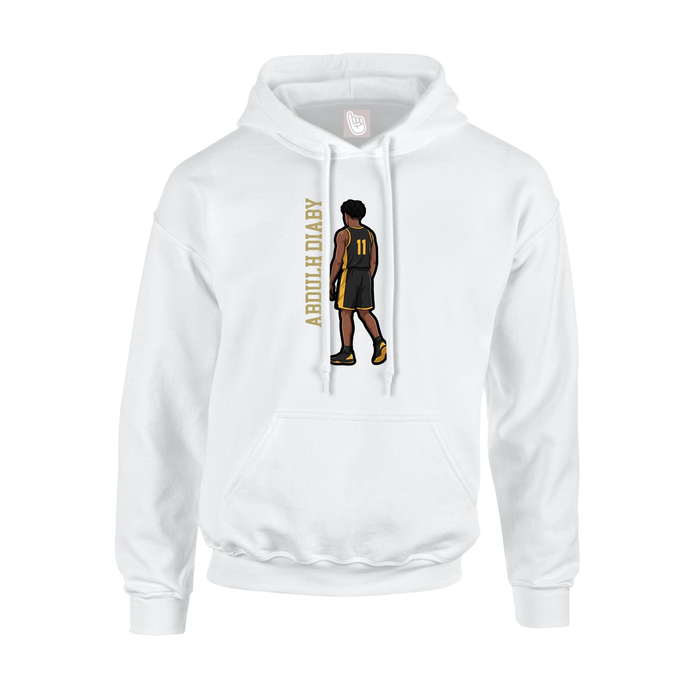 Hoodie — Name Vertical in White