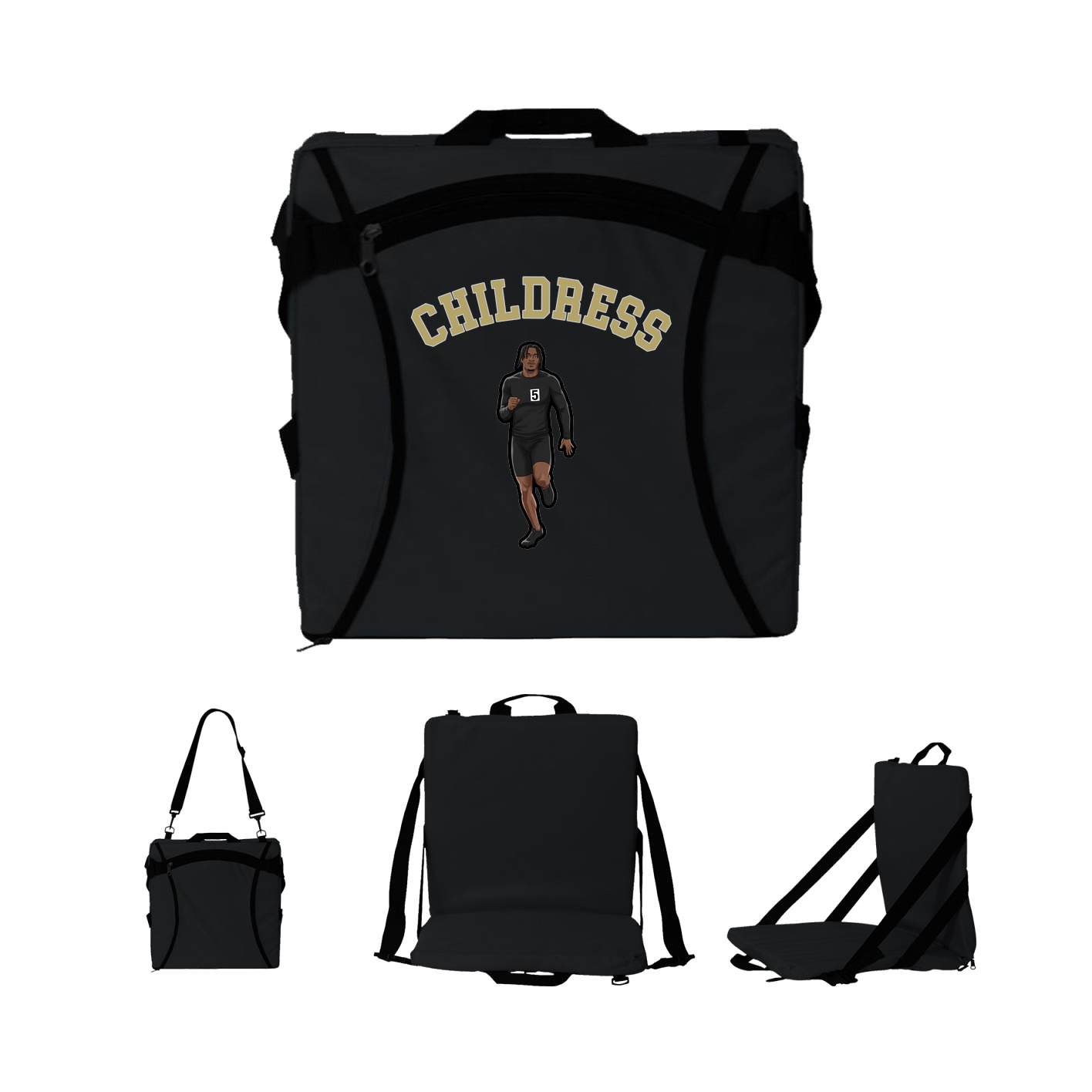 Folding Stadium Seat — Shirsey Arch in Black