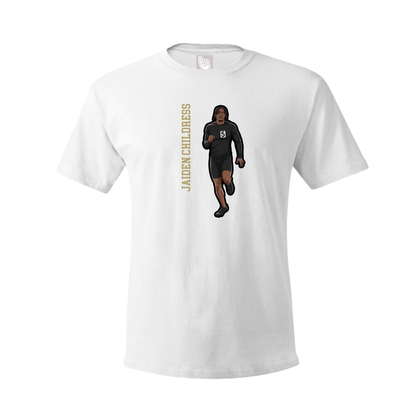 Youth Tee — Name Vertical in White