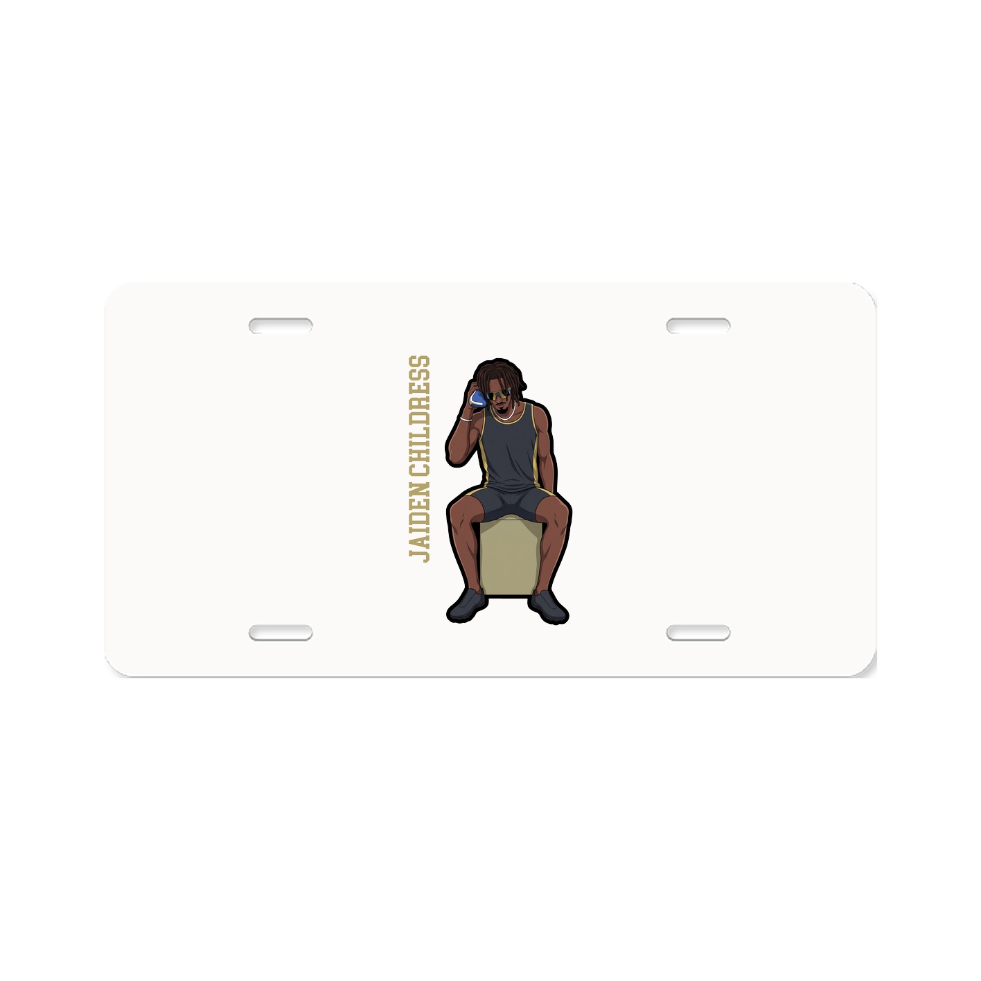 License Plate — Name Vertical in Classic