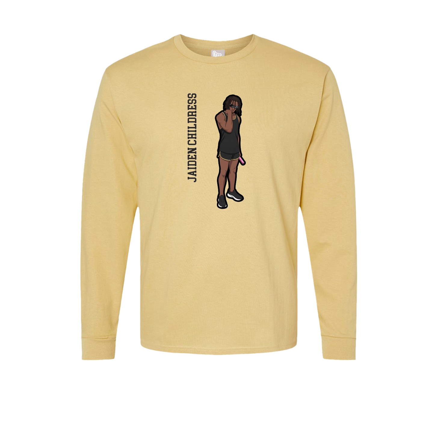 Long Sleeve Tee — Name Vertical in Vegas Gold