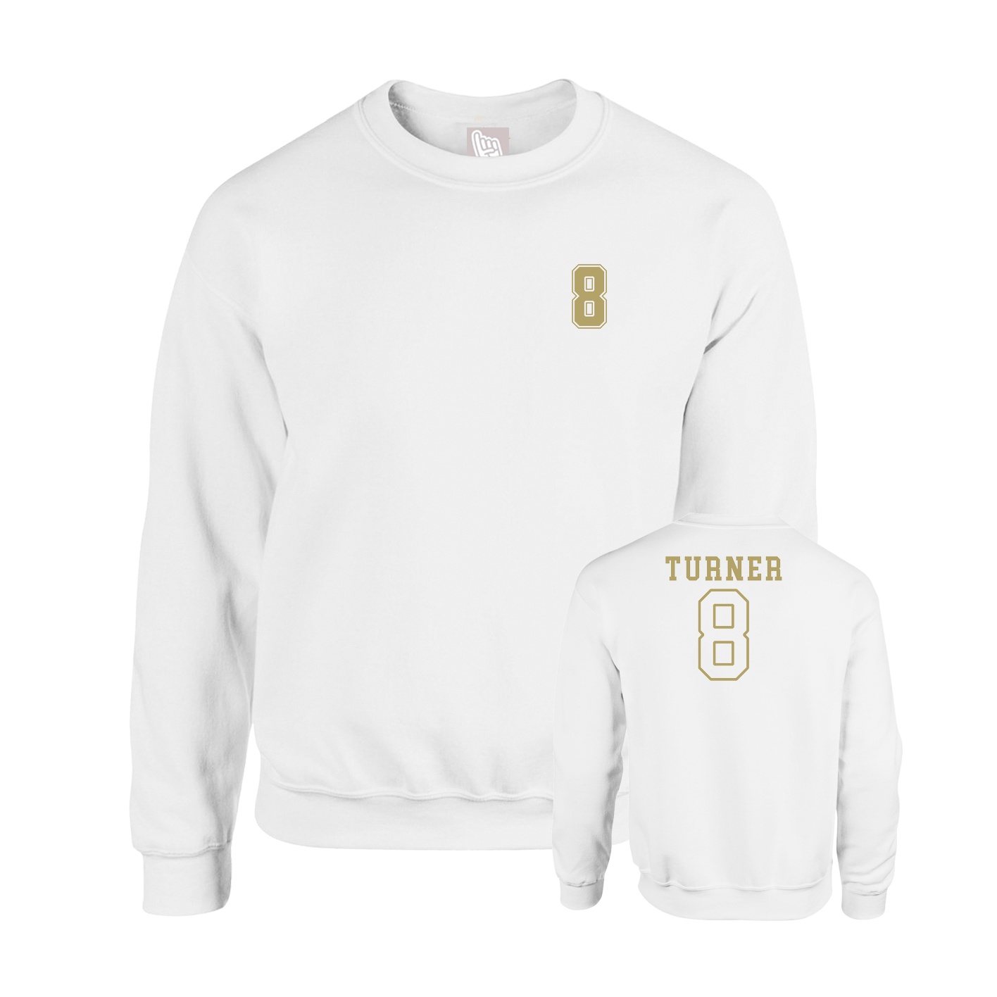 Fleece Crew — Chest Back in White