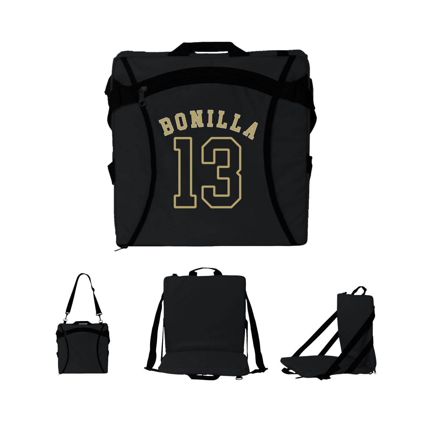 Folding Stadium Seat — Shirsey Arch in Black