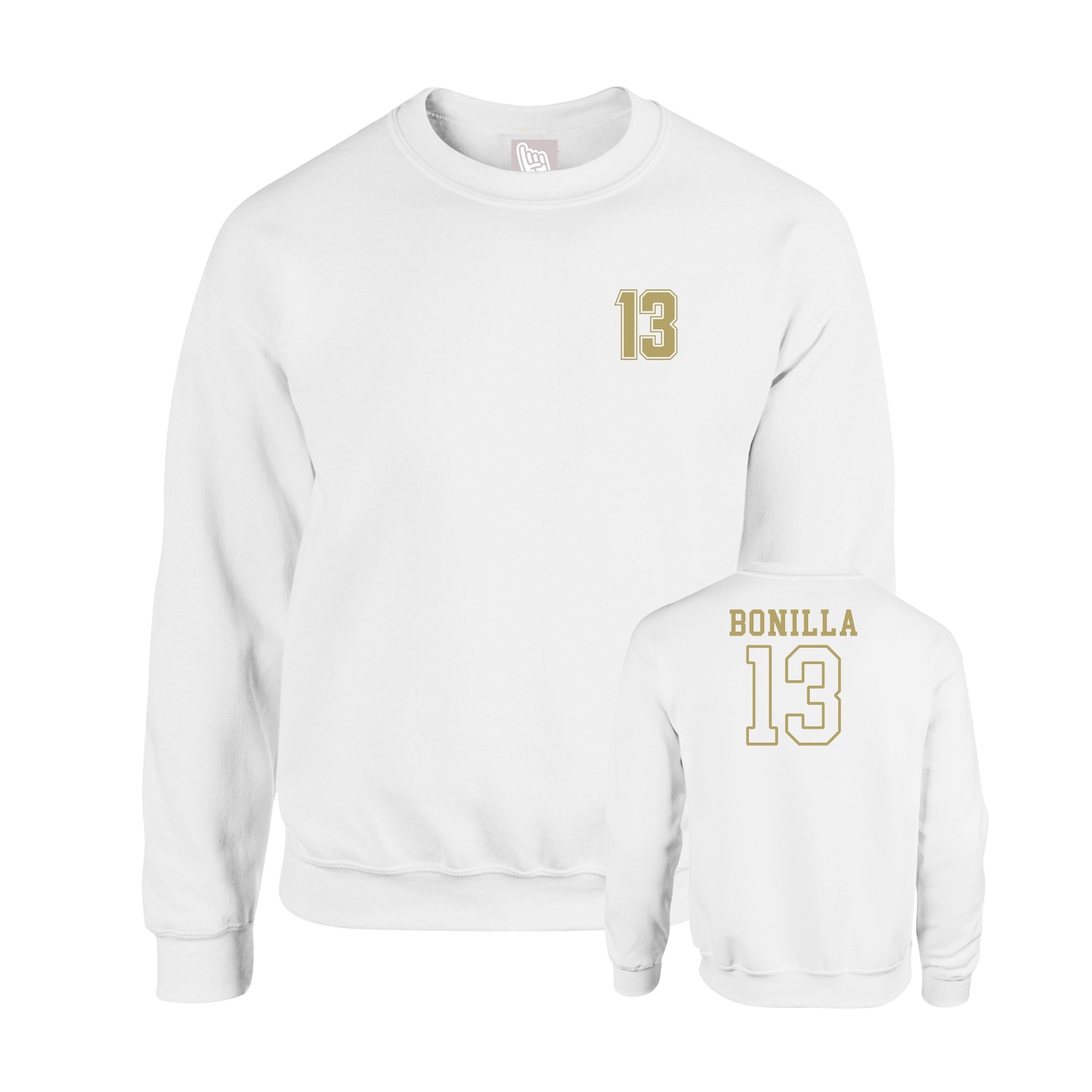 Fleece Crew — Chest Back in White