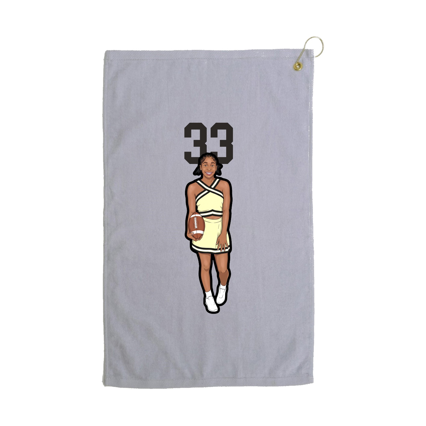 Golf Towel — Number Top in Grey