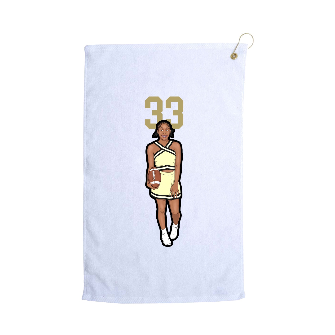 Golf Towel — Number Top in White
