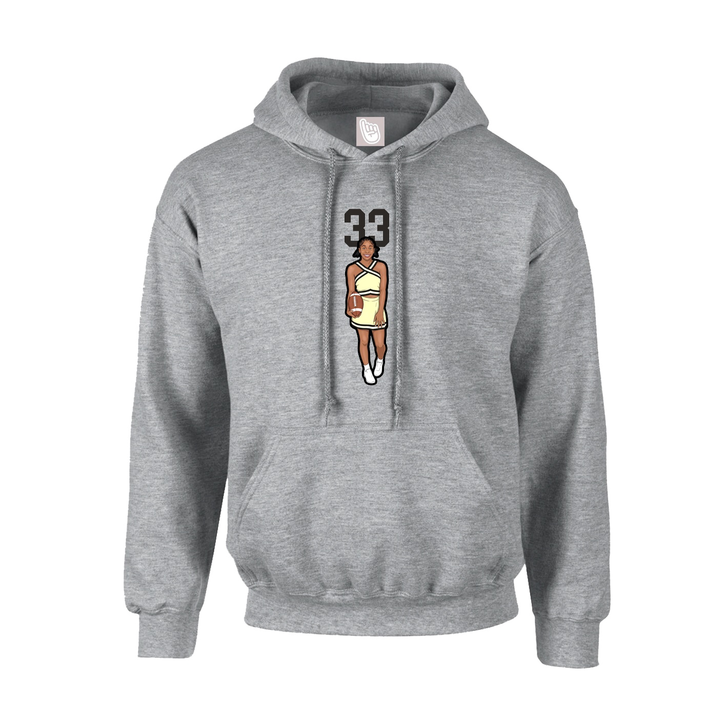 Hoodie — Number Top in Grey