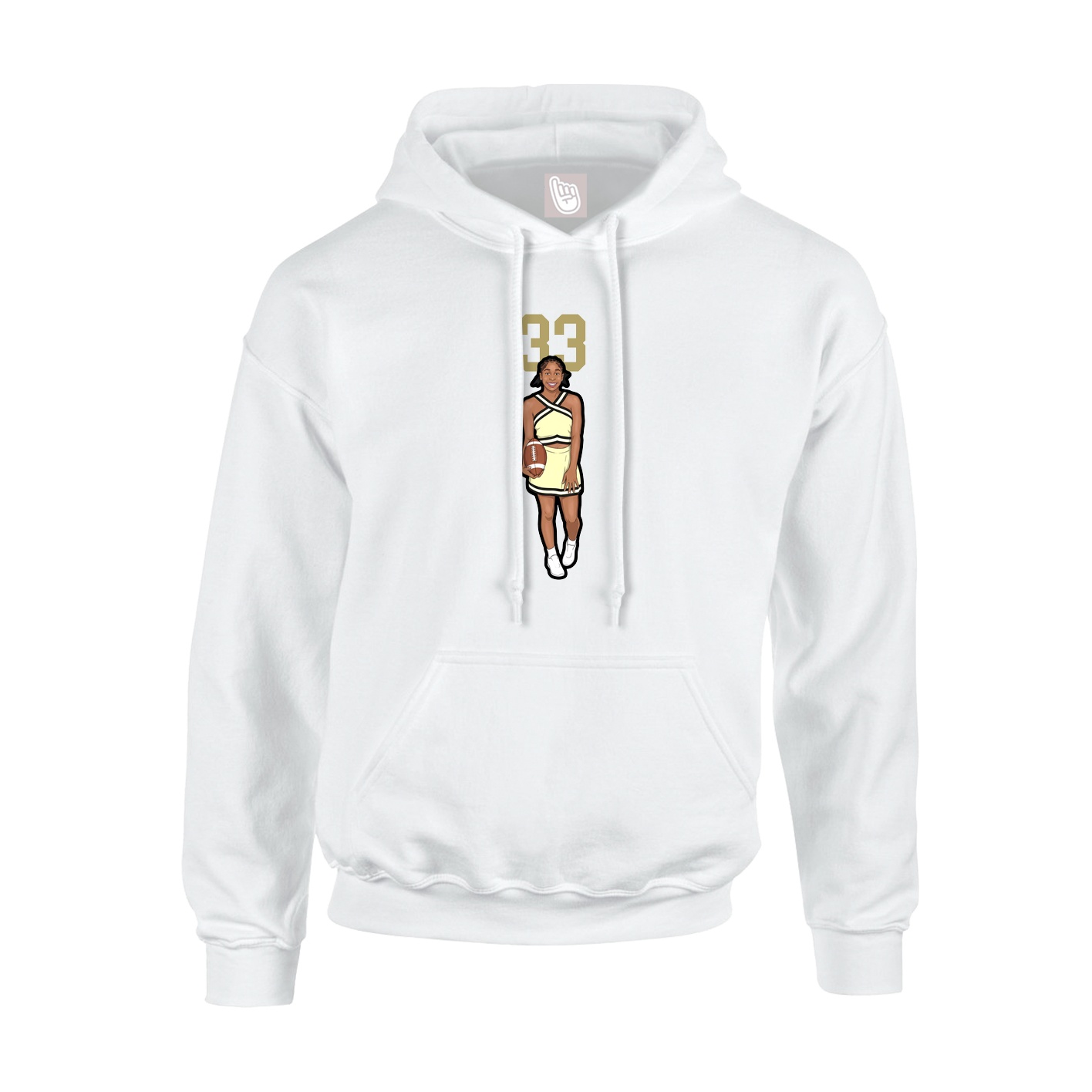 Hoodie — Number Top in White