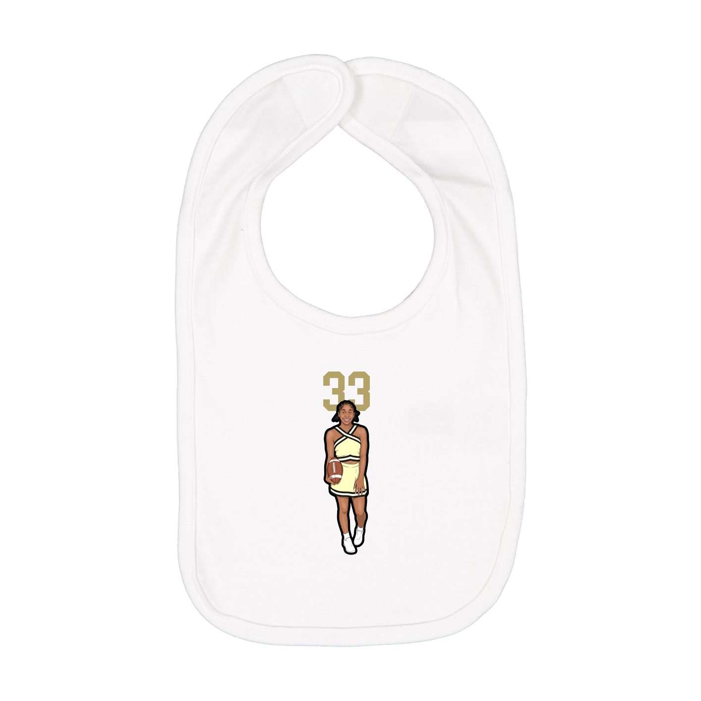 Infant Bib — Number Top in White