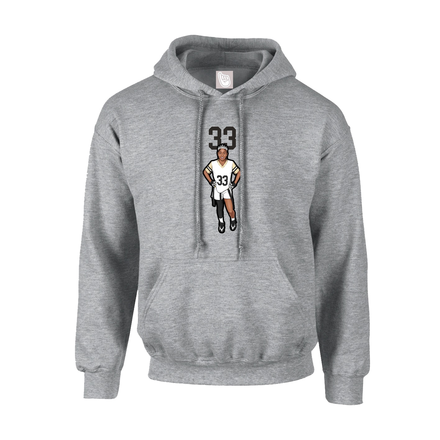 Hoodie — Number Top in Grey