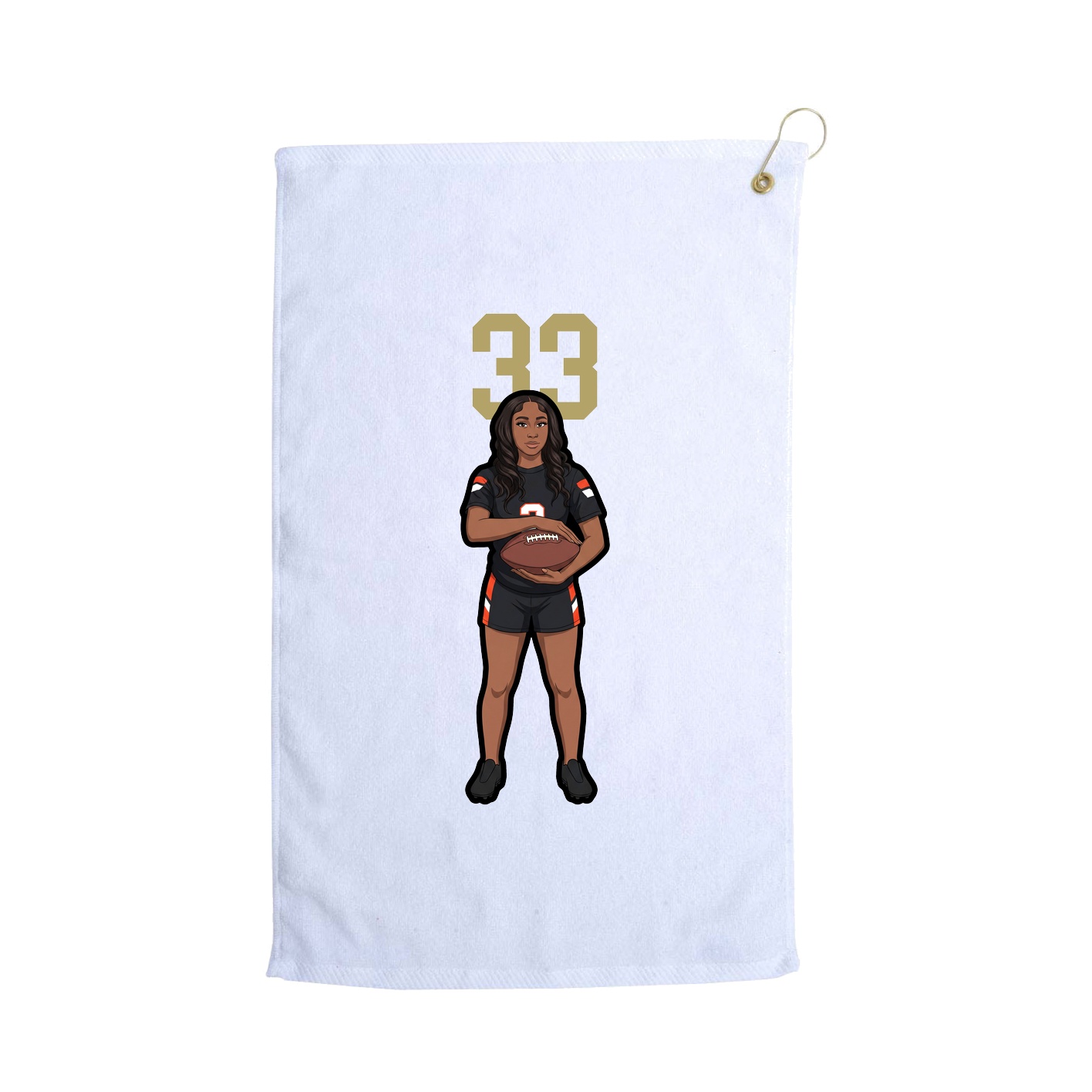 Golf Towel — Number Top in White