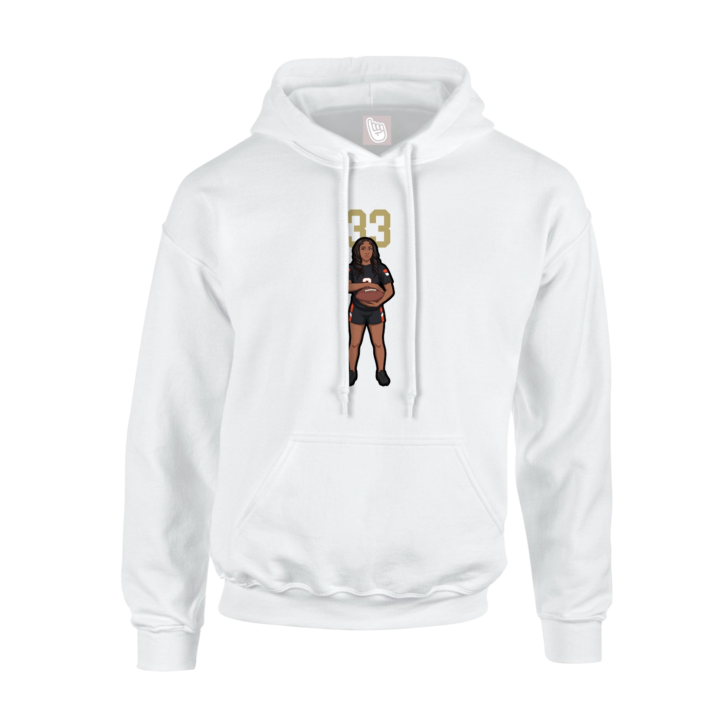 Hoodie — Number Top in White