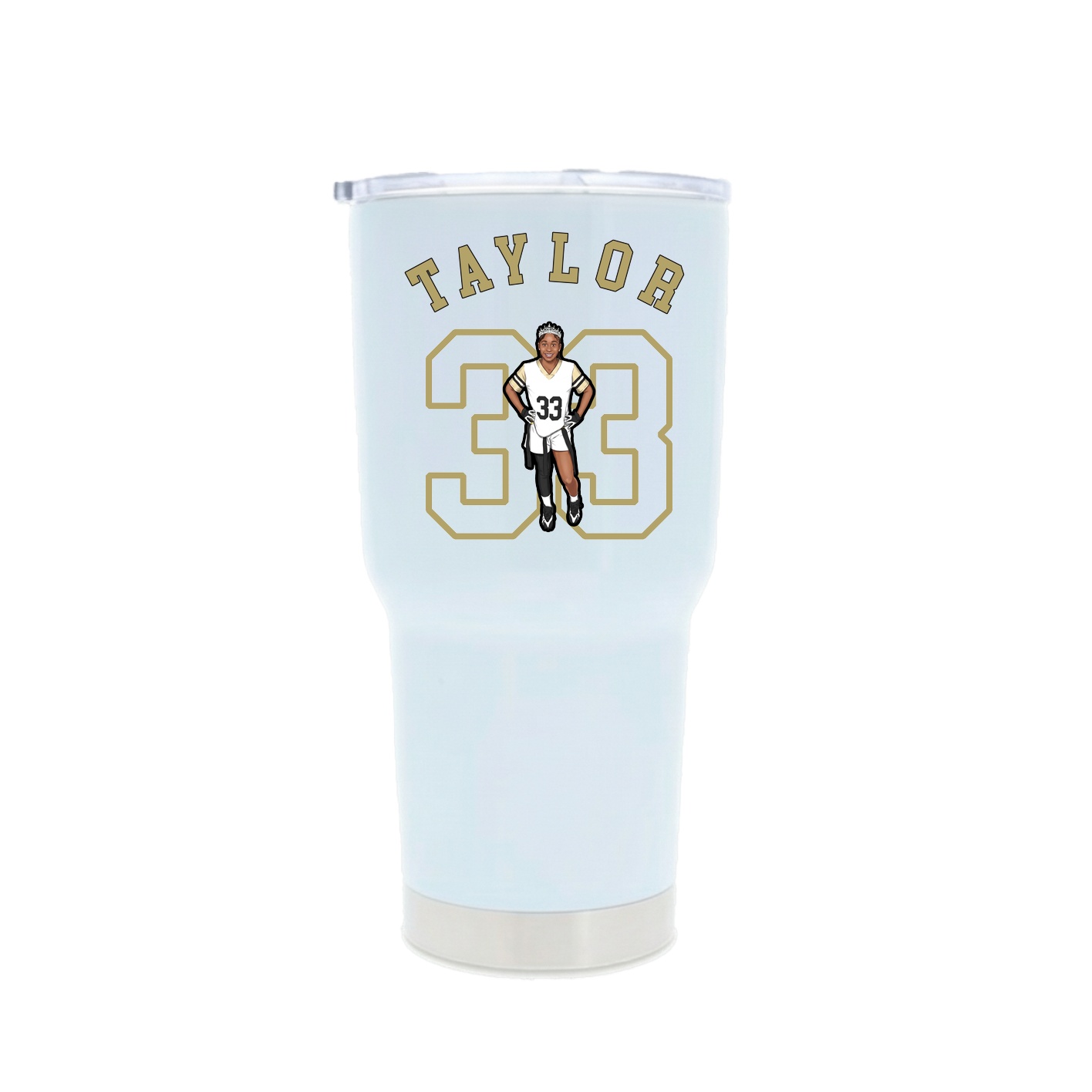 30oz Stainless Steel Tumbler — Shirsey Arch in White