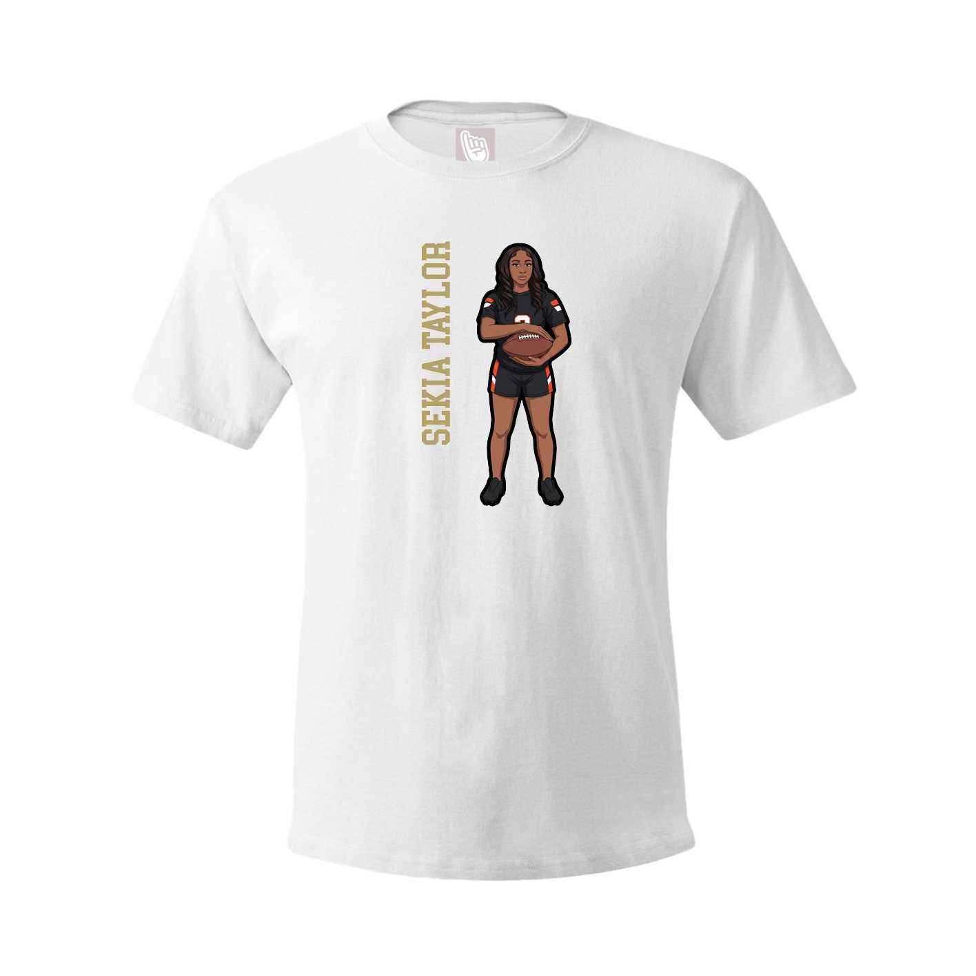 Tee — Name Vertical in White