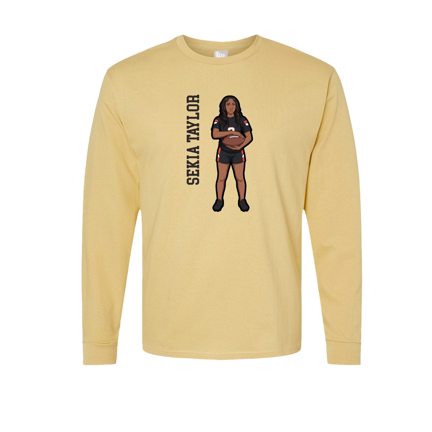 Long Sleeve Tee — Name Vertical in Vegas Gold