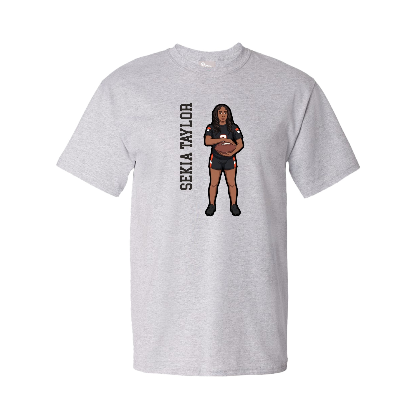 Youth Tee — Name Vertical in Grey