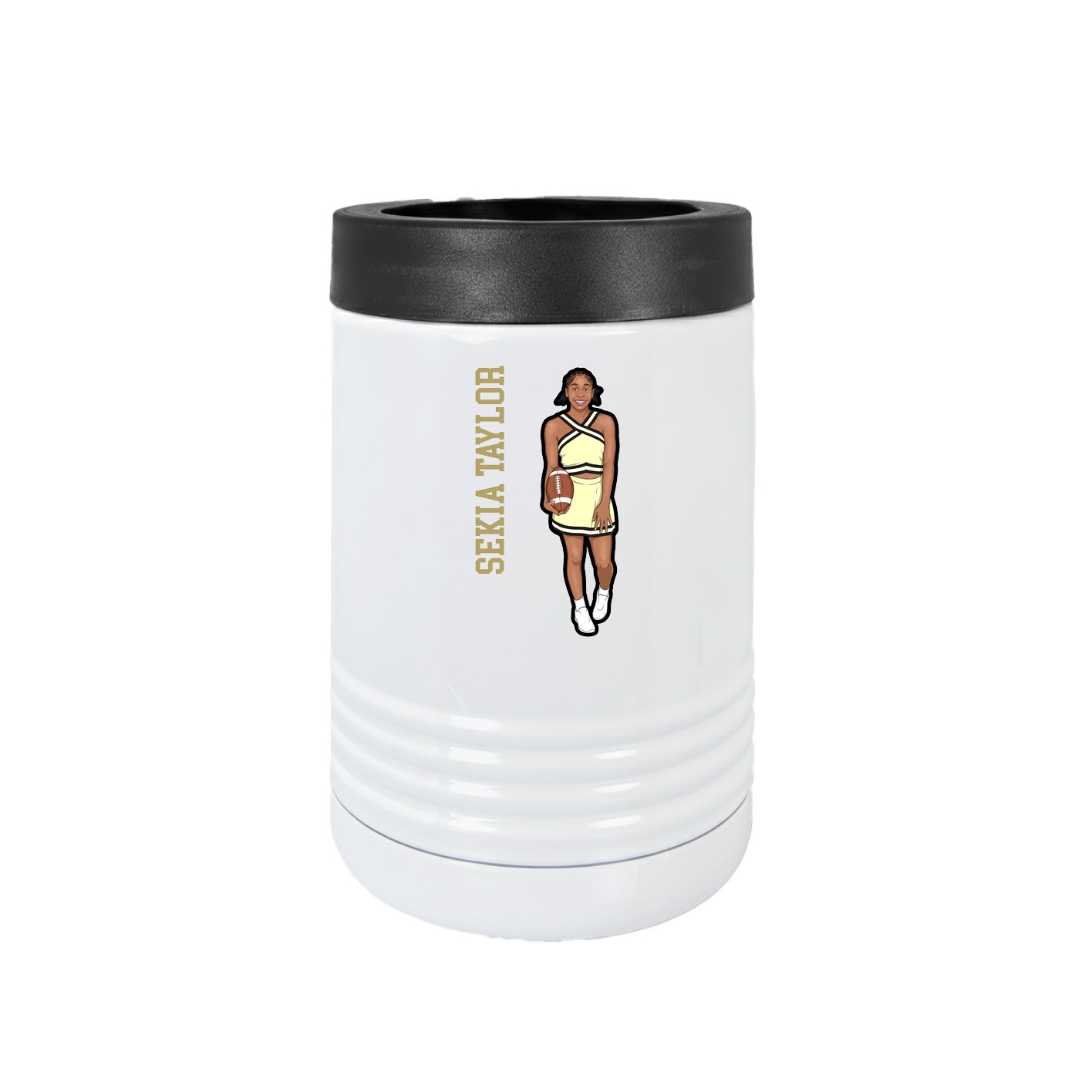 Beverage Holder — Name Vertical in White