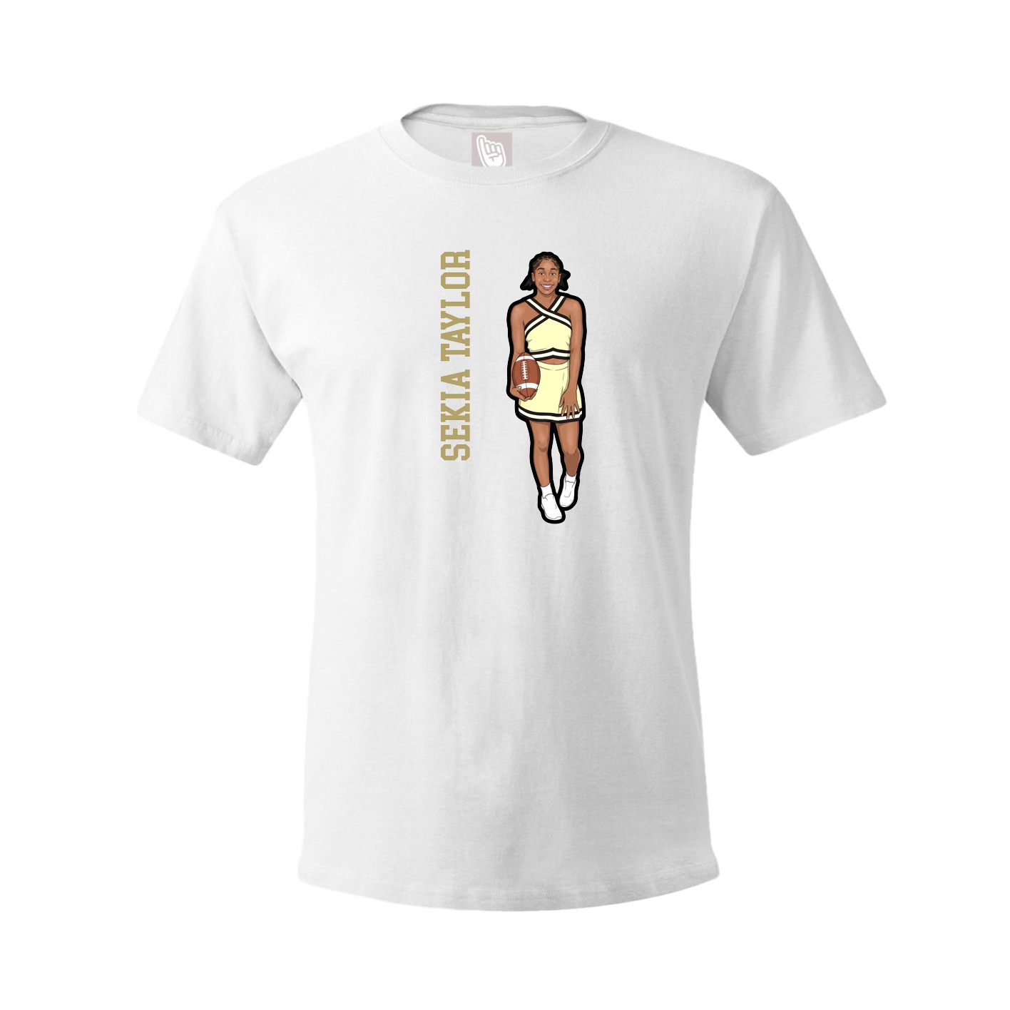 Youth Tee — Name Vertical in White