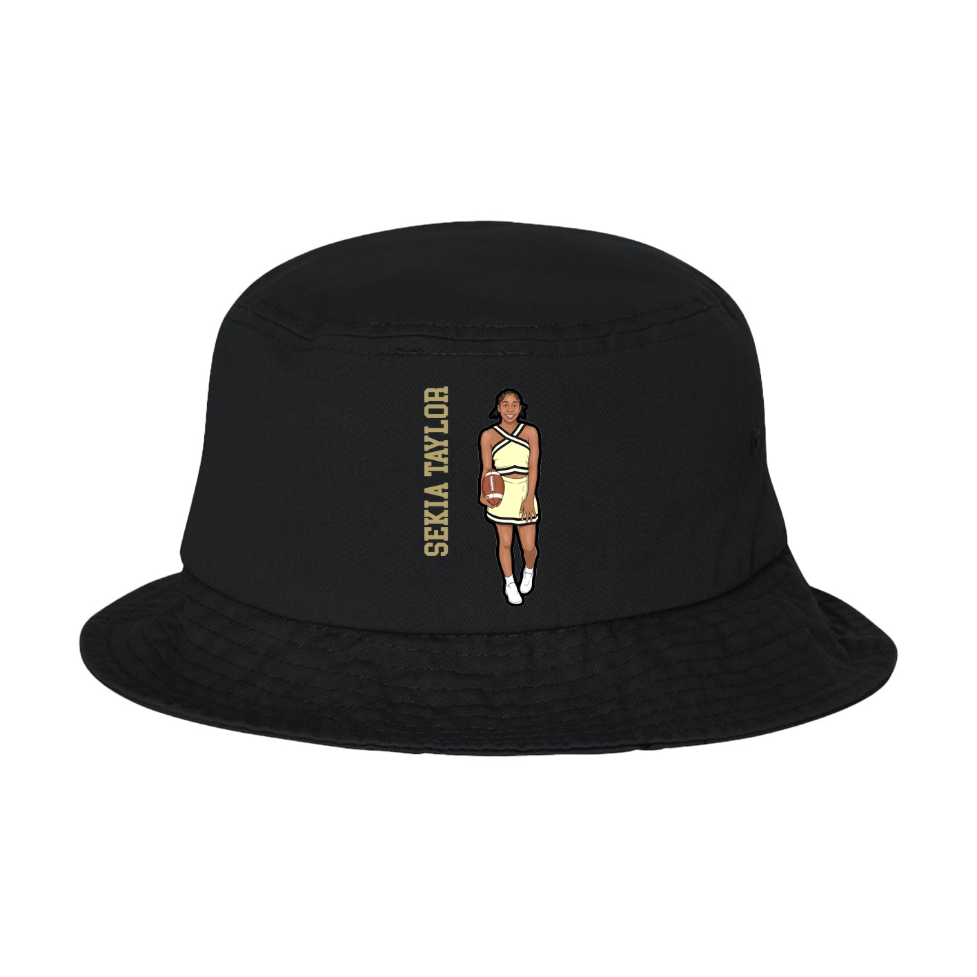 Bucket Cap — Name Vertical in Black