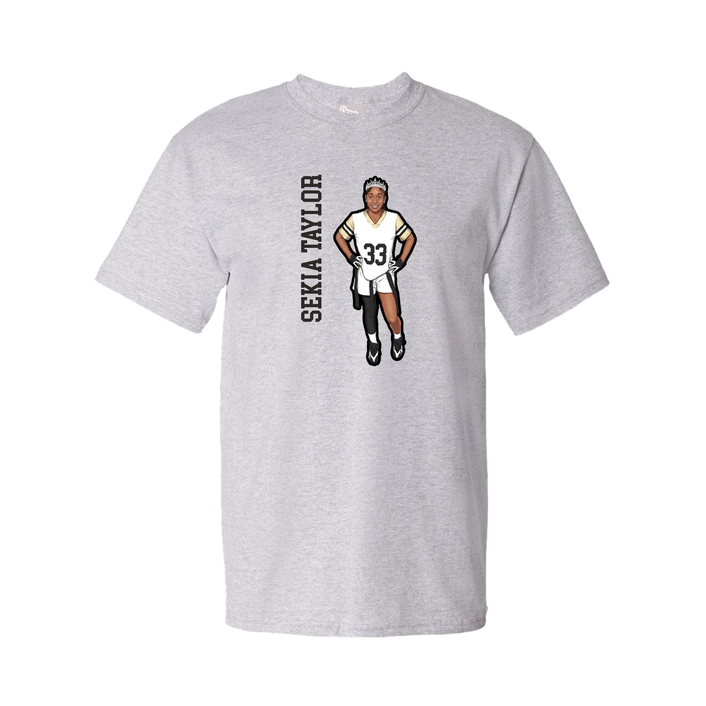 Tee — Name Vertical in Grey