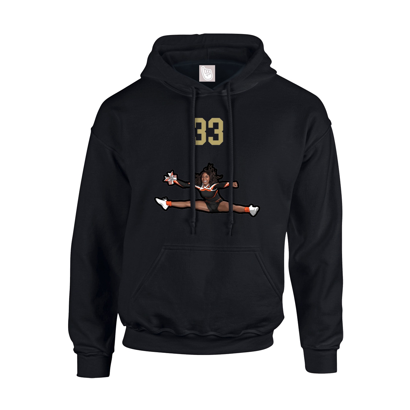 Hoodie — Number Top in Black