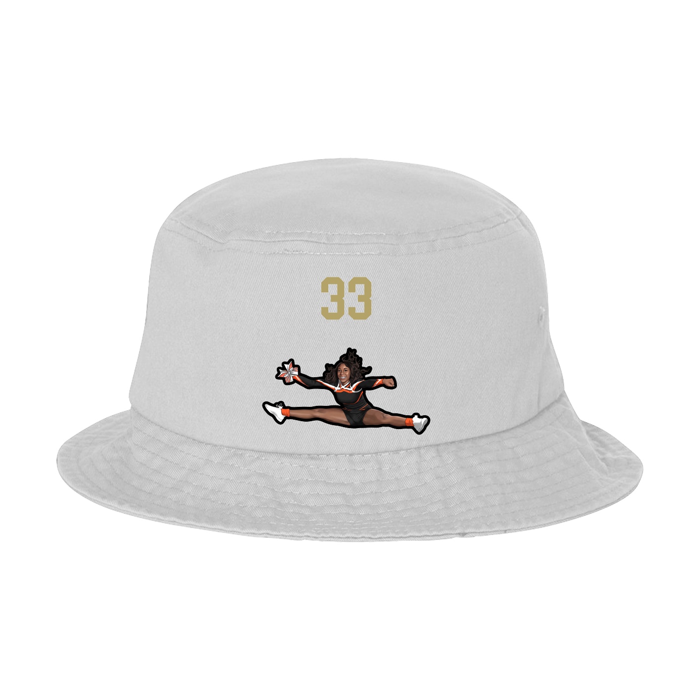 Bucket Cap — Number Top in White