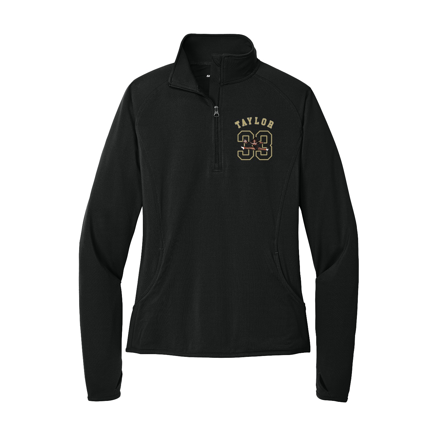Women's Q-Zip Pullover — Shirsey Arch in Black