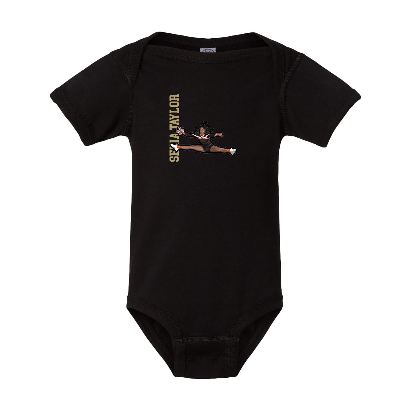 Baby Onesie — Name Vertical in Black