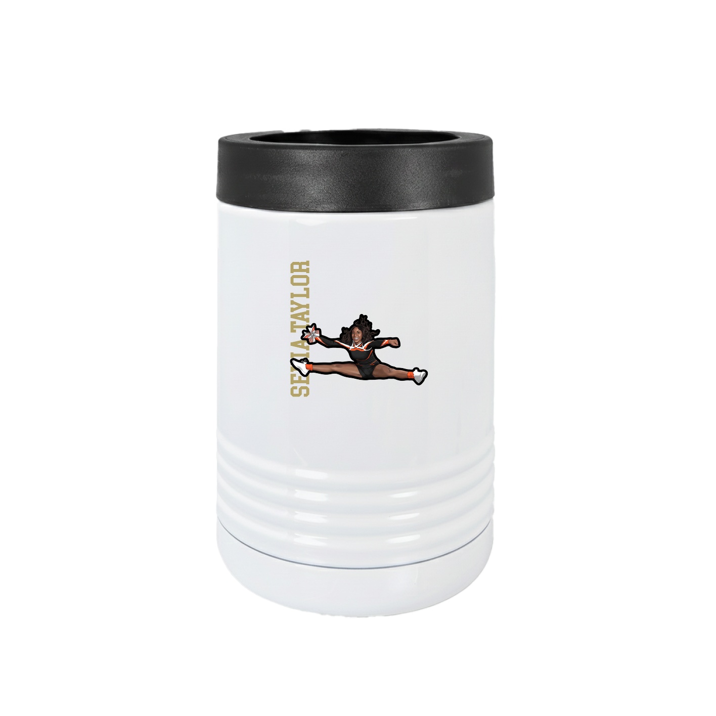 Beverage Holder — Name Vertical in White