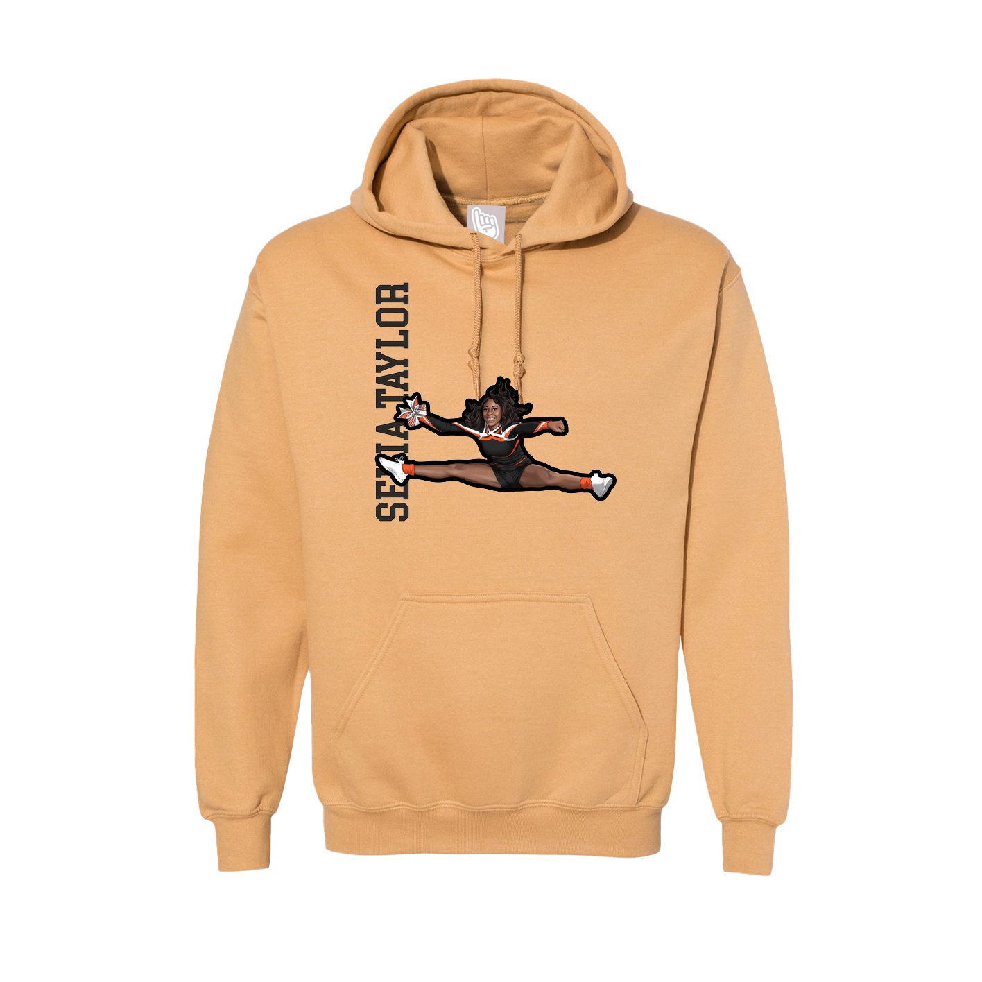 Hoodie — Name Vertical in Vegas Gold
