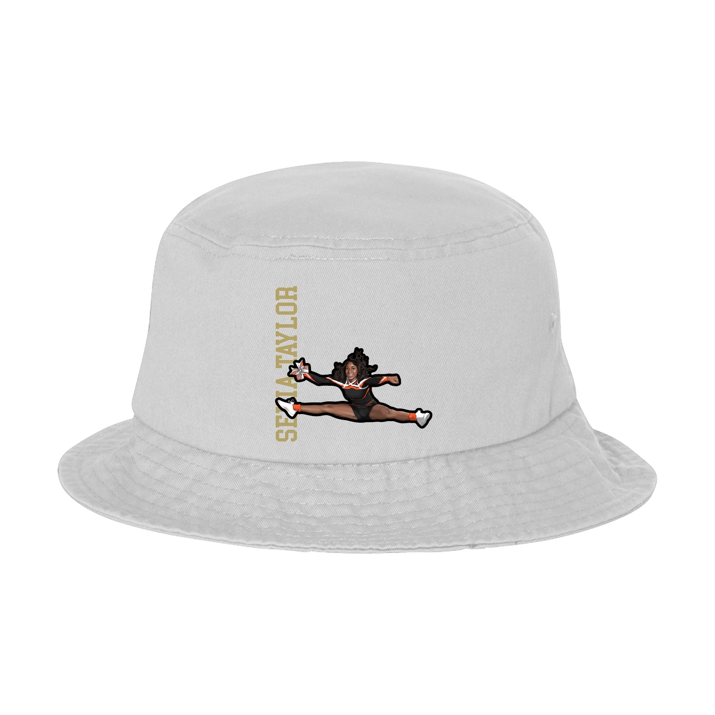 Bucket Cap — Name Vertical in White