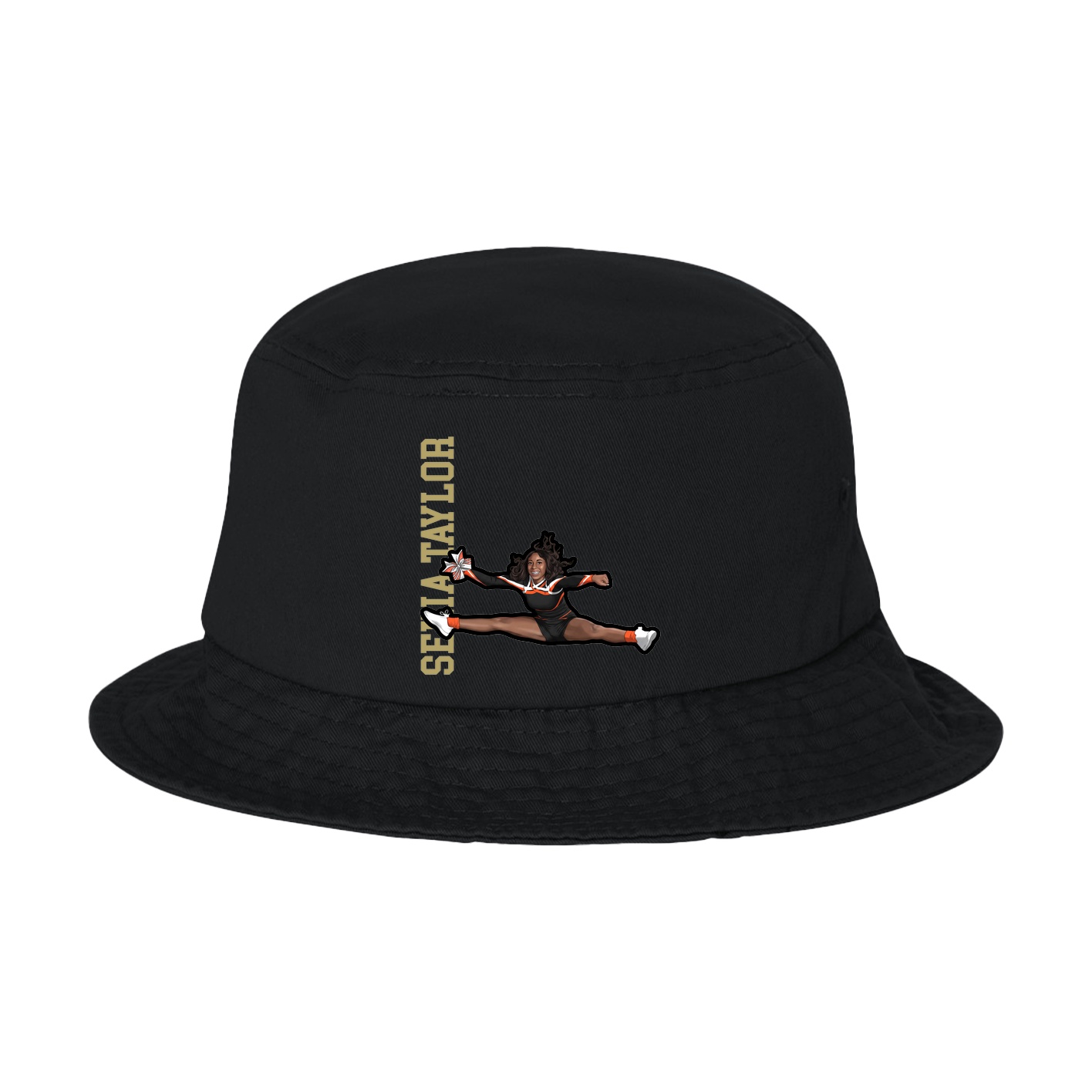 Bucket Cap — Name Vertical in Black