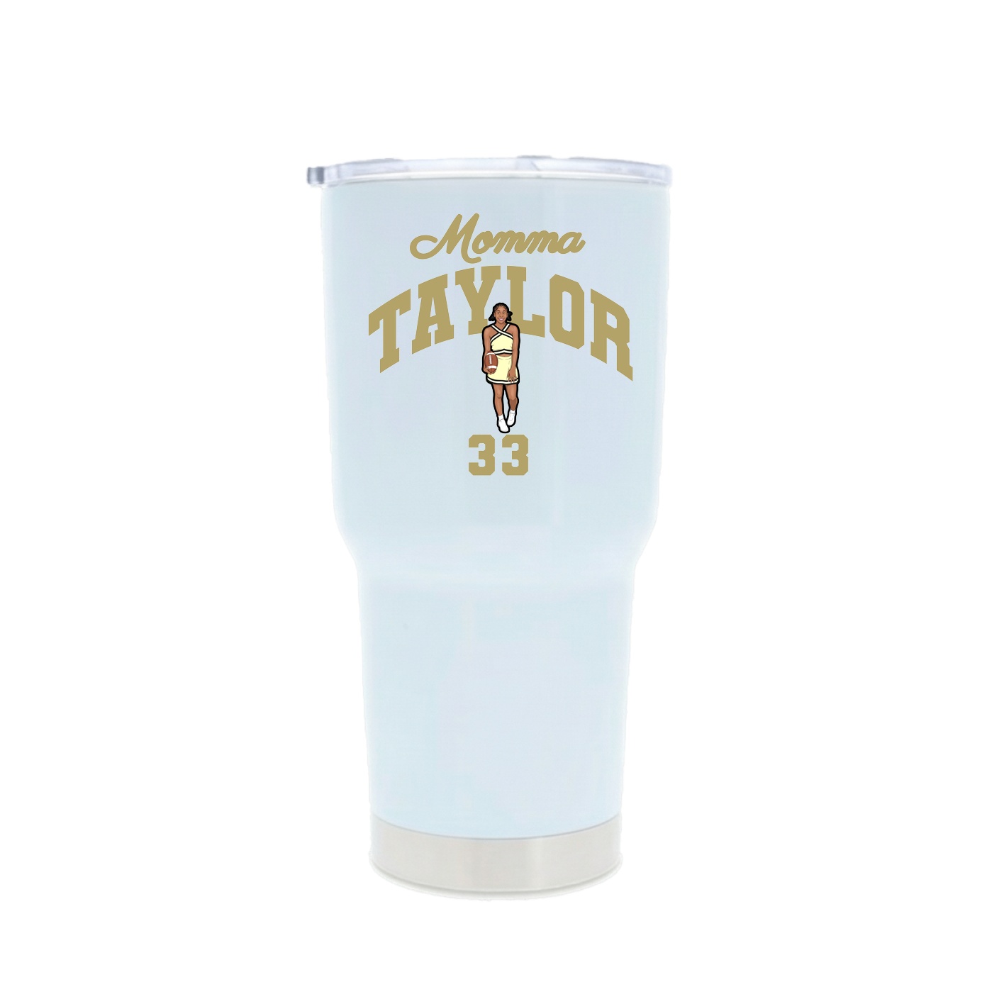30oz Stainless Steel Tumbler — Mothers Day Arch in White