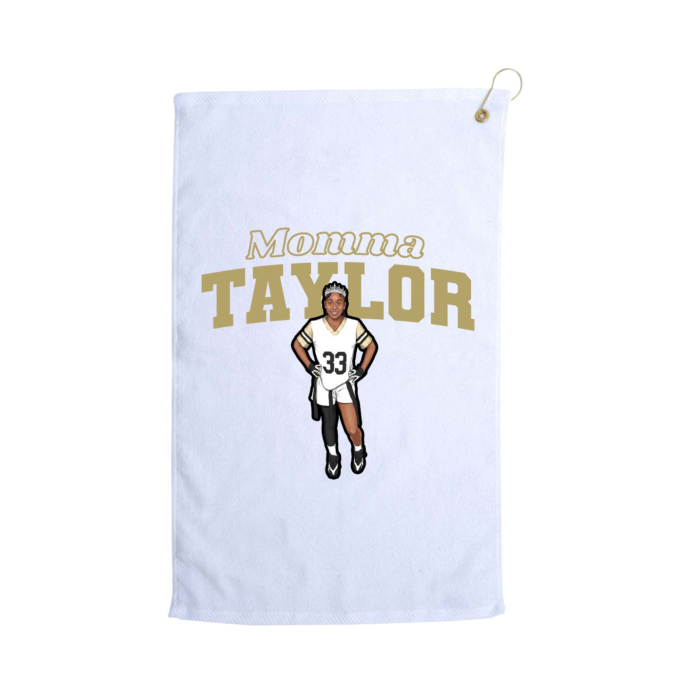Golf Towel — Mothers Day Block in White
