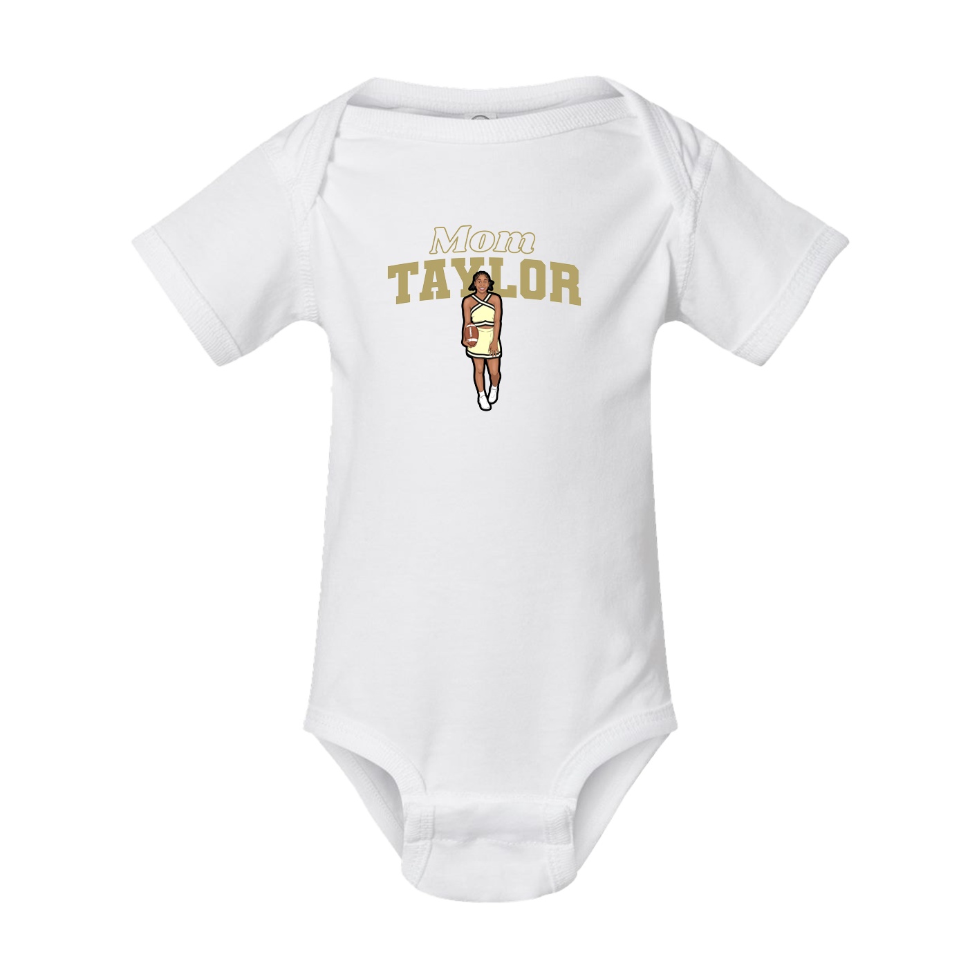 Baby Onesie — Mothers Day Block in White