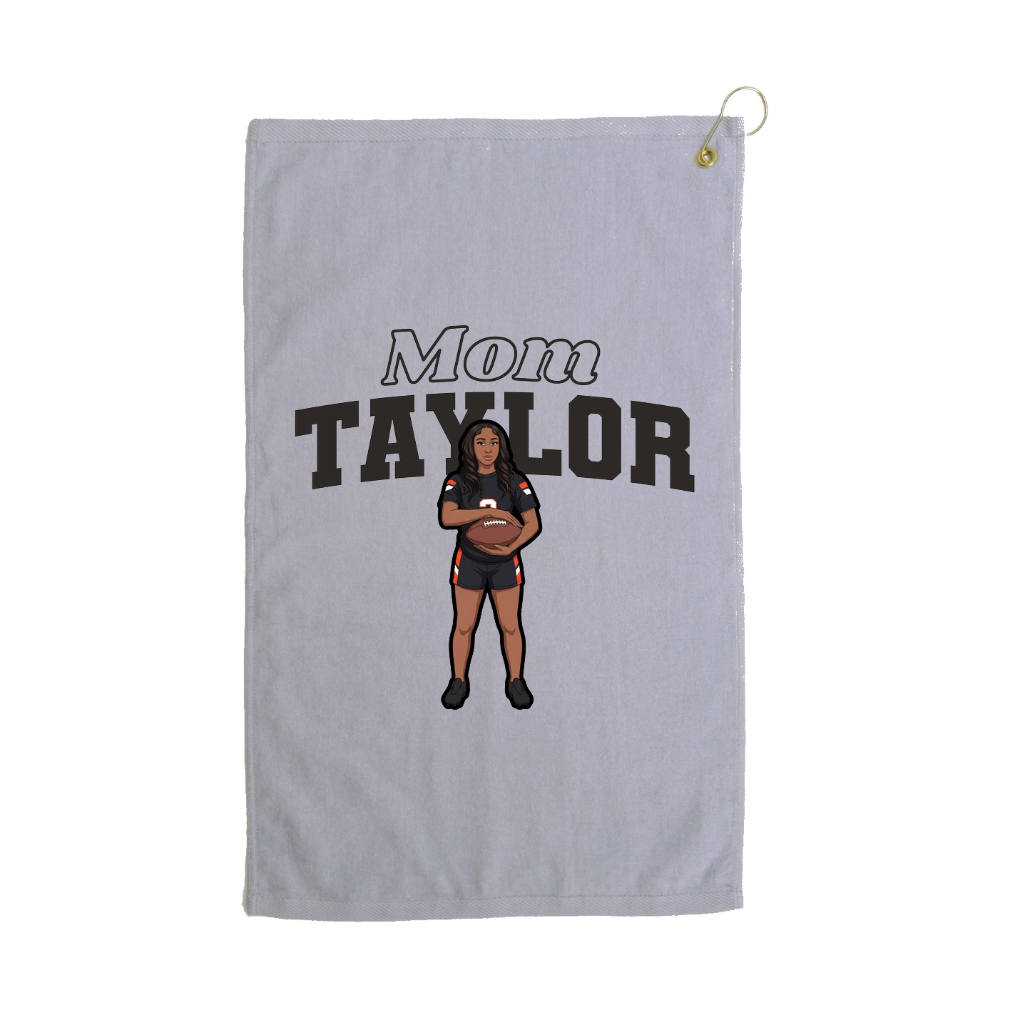 Golf Towel — Mothers Day Block in Grey