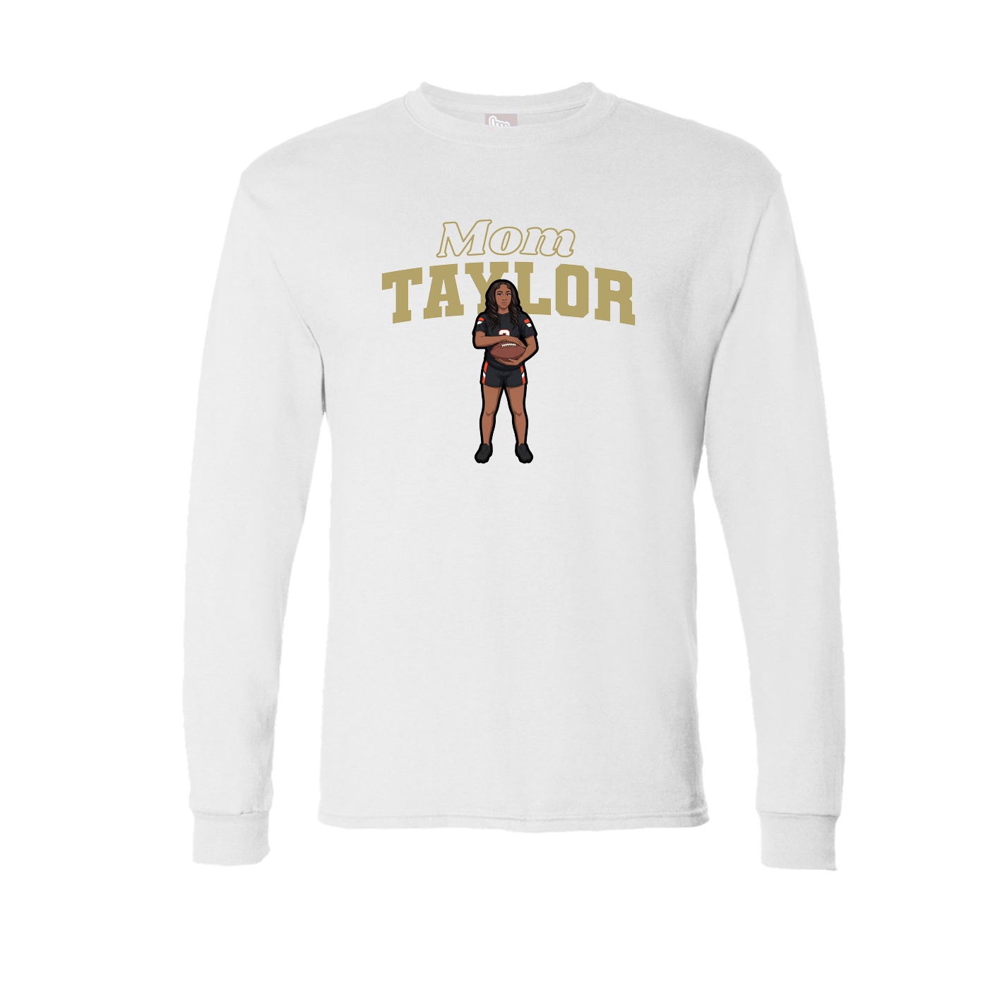 Long Sleeve Tee — Mothers Day Block in White