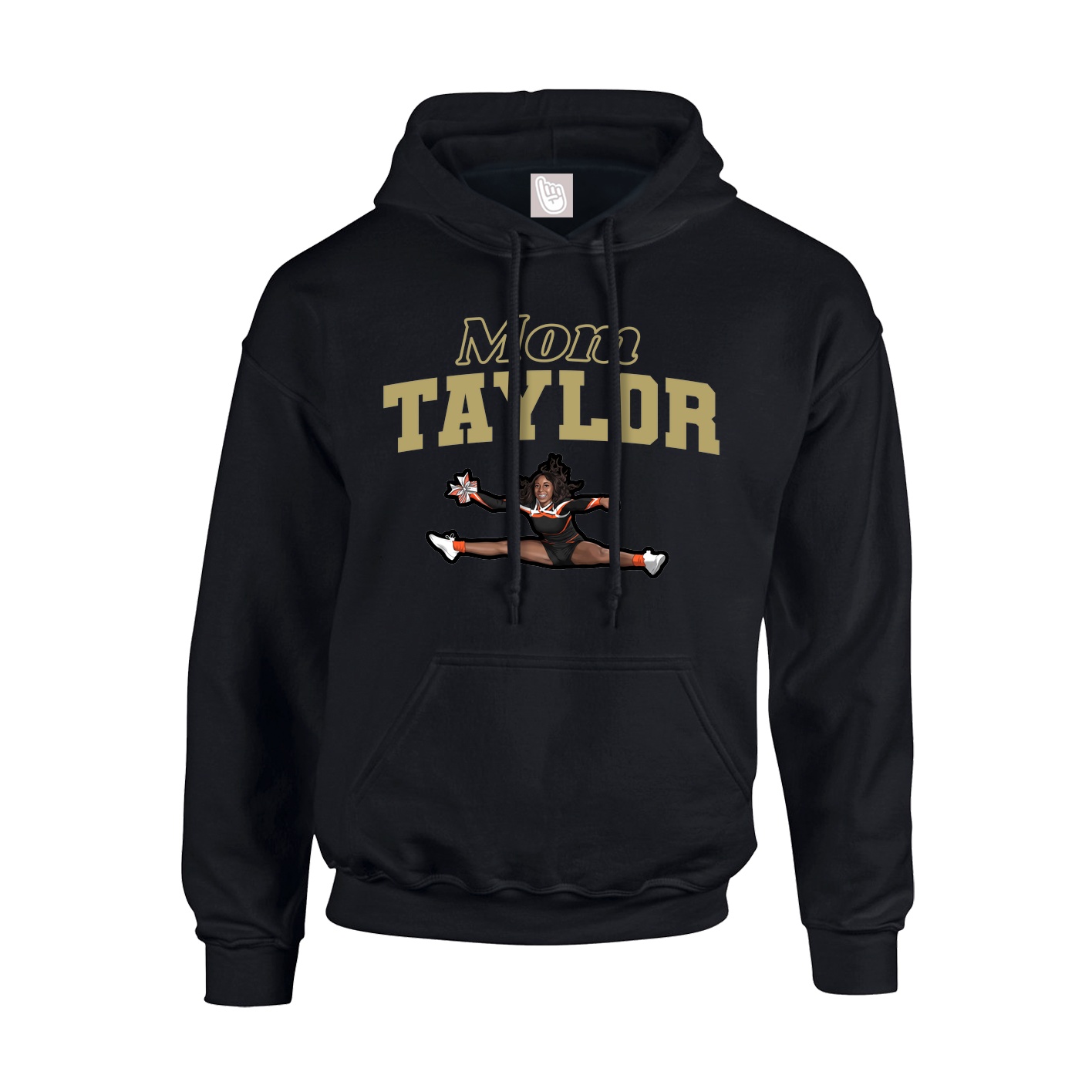 Youth Hoodie — Mothers Day Block in Black
